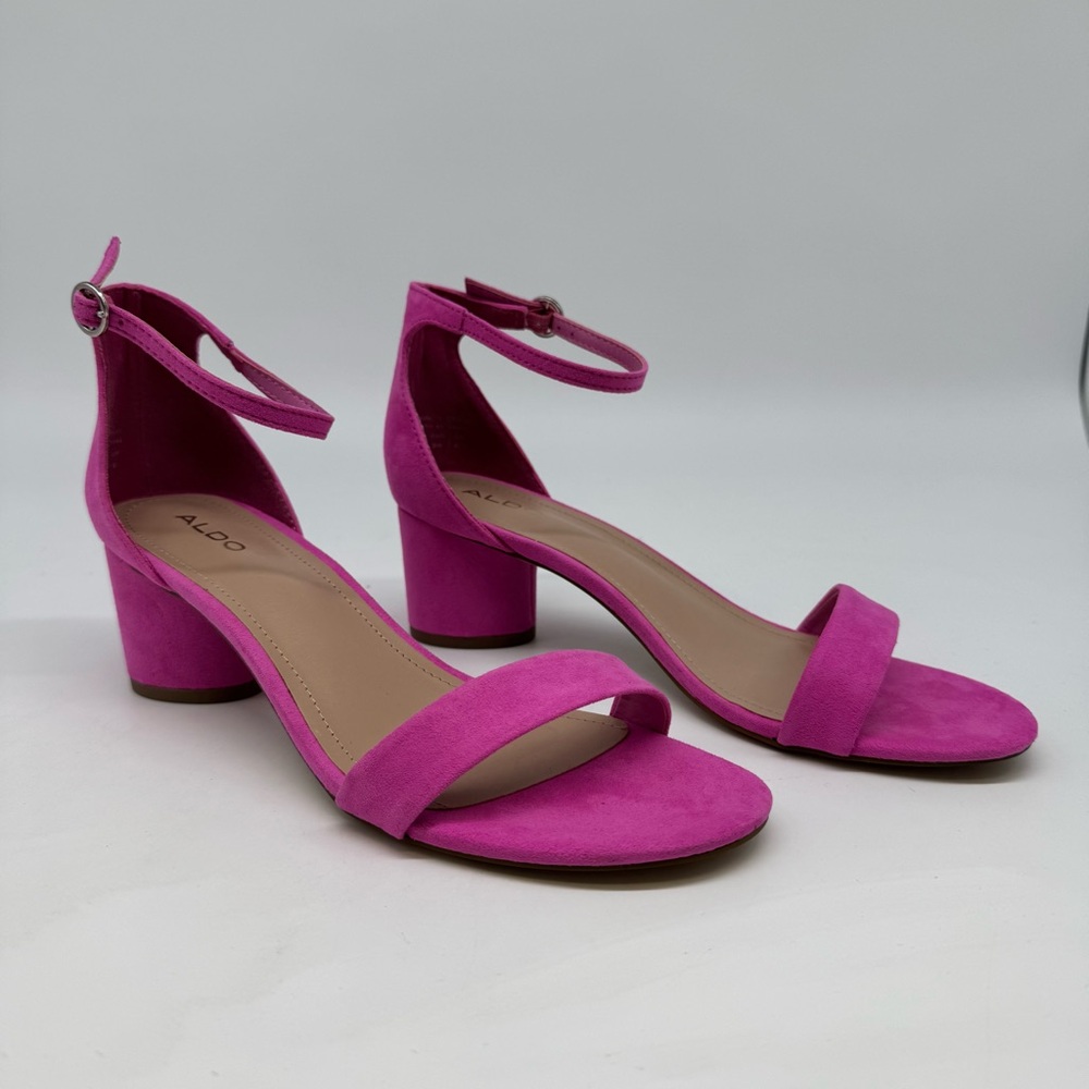 ALDO Hot Pink Suede Block Heel Sandals – New with Box (Size 8.5)